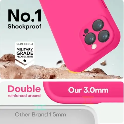 LOVE 3000 Designed for iPhone 16 Pro Case, Premium Silicone with [Soft Anti-Scratch Microfiber Lining] Shockproof Protective Phone Case for Men Women Girls 6.3