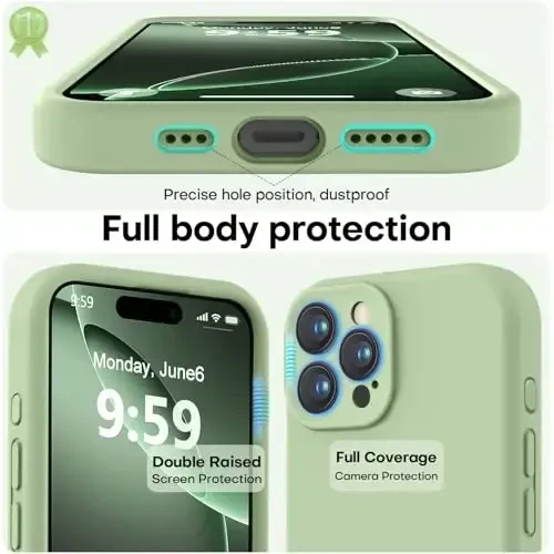LOVE 3000 Designed for iPhone 16 Pro Case, Premium Silicone with [Soft Anti-Scratch Microfiber Lining] Shockproof Protective Phone Case for Men Women Girls 6.3