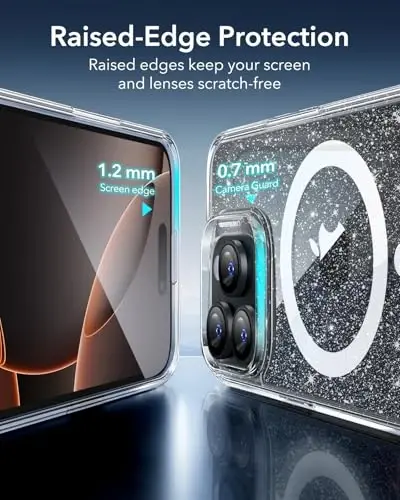 ESR for iPhone 16 Pro Case for MagSafe, Camera Control, Clear Shimmer | Ultra Slim, 3X Military-Grade Drop Protection, Magnetic Phone Case, Impact Absorbing, Resists Scratches 