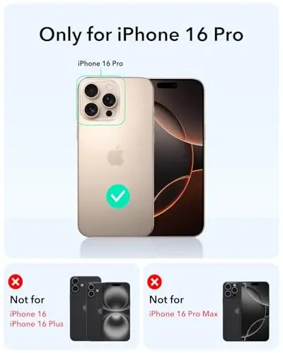 ESR for iPhone 16 Pro Case,Camera Control Button Compatible with MagSafe, Military-Grade Protective Case, Built-in Stash Stand Phone Case, Scratch-Resistant Back Cover, Classic Series, Clear Grey - ESR (1)
