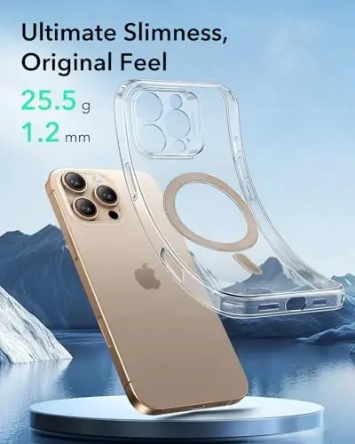 ESR for iPhone 16 Pro Case, Compatible with MagSafe, Camera Protection, Shockproof Thin Cover, Resists Yellowing and Scratches, Magnetic Phone Case for iPhone 16 Pro, Zero Series, Desert Titanium Ring - 3