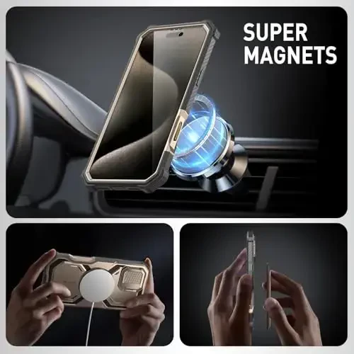 i-Blason for iPhone 16 Pro Case MagSafe, [Camera Control Button] [Built-in Screen Protector] [Camera Cover Stand], Military Protection Phone Case for iPhone 16 Pro, Armorbox Series, Rosegold - 6