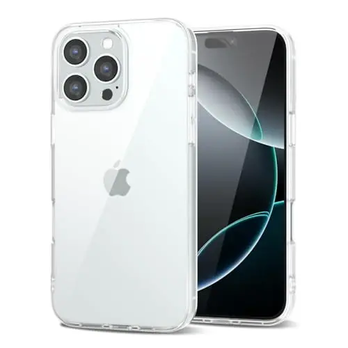 iPhone 16 Pro Kılıfı için LoeoeL Şeffaf, Transparan Hibrit 16 Pro Telefon Kılıfı [Sert Plastik & Yumuşak Silikon Tampon] Akrilik Sararmayan İnce Koruyucu Kapak Kadınlar için, Kristal Şeffaf 
