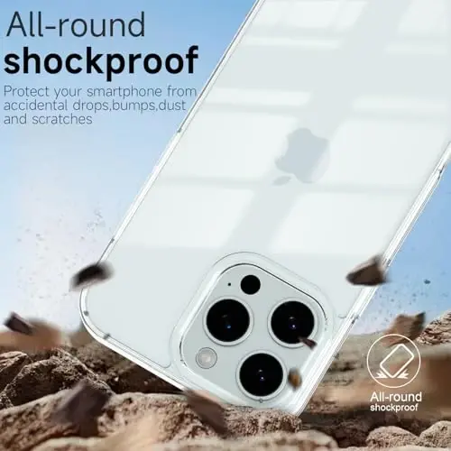 iPhone 16 Pro Kılıfı için LoeoeL Şeffaf, Transparan Hibrit 16 Pro Telefon Kılıfı [Sert Plastik & Yumuşak Silikon Tampon] Akrilik Sararmayan İnce Koruyucu Kapak Kadınlar için, Kristal Şeffaf - 6