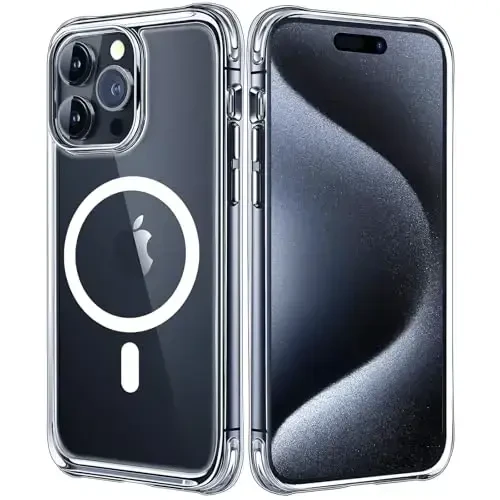 Mkeke for iPhone 16 Pro Case Magnetic Clear, Compatible with MagSafe, Military-Grade Protection, Phone Bumper for Apple 6.3 inch 2024 