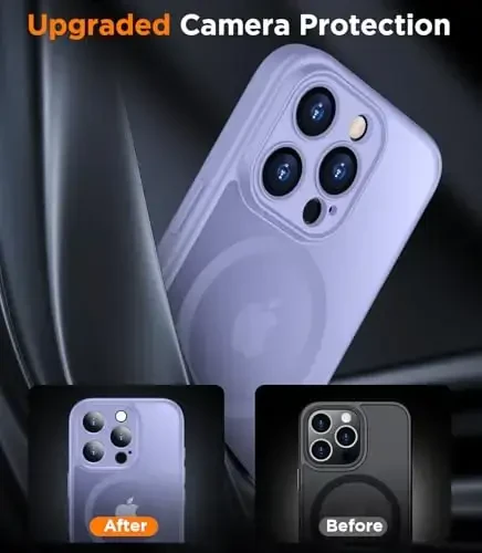 SPIDERCASE Designed for iPhone 16 Pro Case, Magnetic Translucent[2+Tempered Glass Screen Protector] [Camera Protection] Anti-Fingerprint Anti-Scratch for iPhone 16 Pro 6.3”, Light Purple - 6