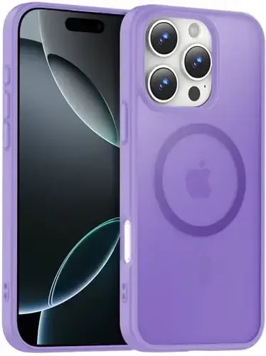 Temdan for iPhone 16 Pro Case, Compatible with Magsafe, Anti-Yellowing, Military-Grade Protection, Shockproof Slim Magnetic Phone Case Cover, Light Purple 