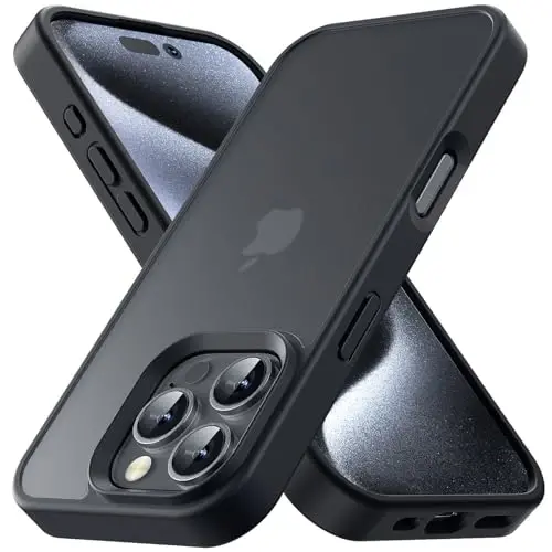 Yriklso for iPhone 16 Pro Case, Shockproof for iPhone 16 Pro Phone Case, Military Grade Drop Protection, Protective Hard Back Slim Translucent Cover，Black - 1