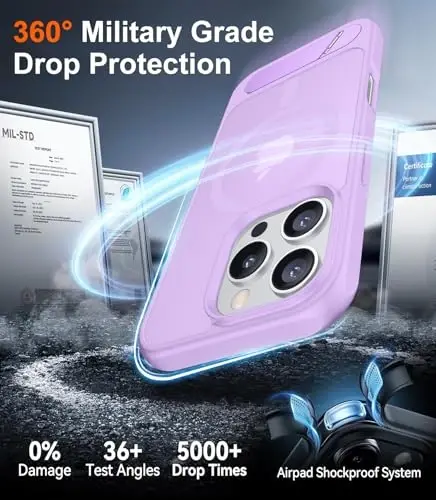 Temdan Magnetic Compatible with iPhone 16 Pro Case, [Built-in Invisible Kickstand][Compatible with MagSafe][Military Grade Shockproof] Slim Translucent Matte Phone Case for iPhone 16 Pro 6.3