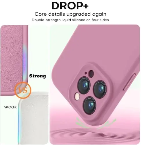 Vooii Compatible with iPhone 16 Pro Case, Liquid Silicone Upgrade [Camera Protection] [Soft Anti-Scratch Microfiber Lining] Shockproof Phone Case for iPhone 16 Pro 6.3 inch - Lavender Purple - 4