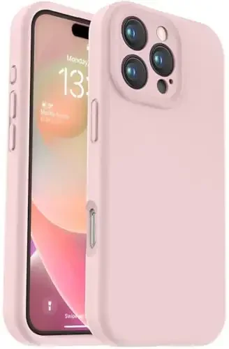 Vooii Compatible with iPhone 16 Pro Case, Liquid Silicone Upgrade [Camera Protection] [Soft Anti-Scratch Microfiber Lining] Shockproof Phone Case for iPhone 16 Pro 6.3 inch - Pink Sand 