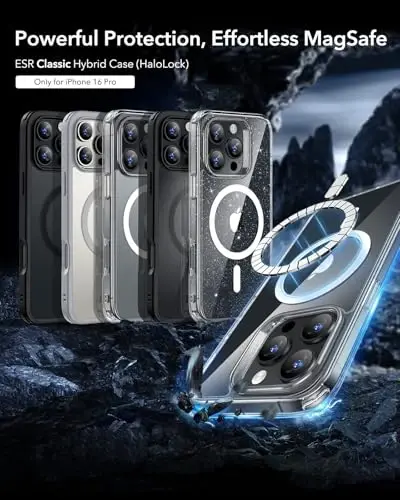 ESR for iPhone 16 Pro Case, Compatible with MagSafe, Shockproof Military-Grade Protection, Magnetic Phone Case for iPhone 16 Pro 6.3 inch, Clear - 5