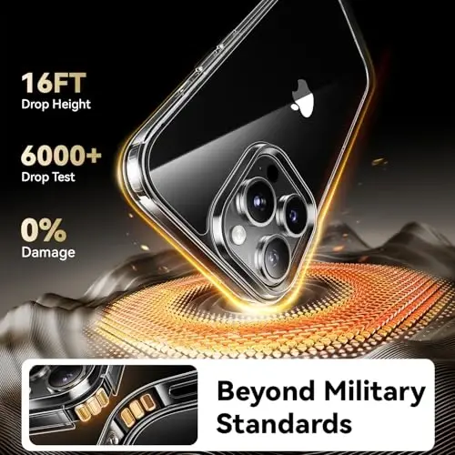 Opxyl Not Yellowing for iPhone 16 Pro Case Clear, 360° Protection with 2X Screen Protector + 2X Camera Lens Protector, Military Grade Shockproof Phone Case Slim Cover for iPhone 16 Pro, Clear - 3