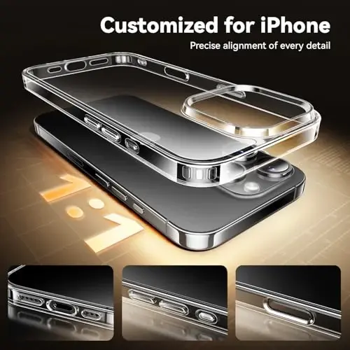 Opxyl Not Yellowing for iPhone 16 Pro Case Clear, 360° Protection with 2X Screen Protector + 2X Camera Lens Protector, Military Grade Shockproof Phone Case Slim Cover for iPhone 16 Pro, Clear - 5