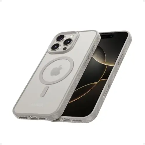 Anker MagGo Matte Magnetic Phone Case for iPhone 16 Pro Max, Ultra-Slim, Scratch-Resistant, Durable Protective Cover, Compatible with MagSafe, Titanium - 1