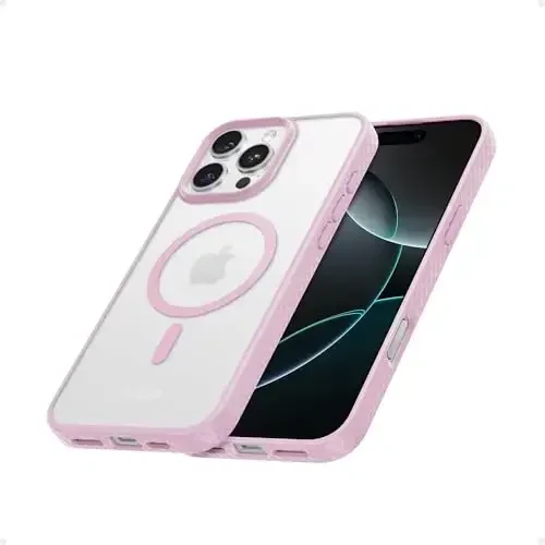 Anker MagGo Matte Magnetic Phone Case for iPhone 16 Pro Max, Ultra-Slim, Scratch-Resistant,and Durable Protective Cover, iPhone Case Compatible with MagSafe,Matte Case Only for iPhone 16 Pro Max(Pink) 
