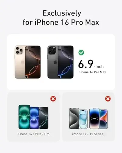 Anker MagGo Clear Magnetic Phone Case for iPhone 16 Pro Max, Ultra-Slim and Durable Protective Cover, Compatible with MagSafe, Clear Case Exclusively Designed for iPhone 16 Pro Max - 3