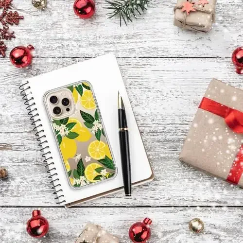 bicol for iPhone 16 Pro Max Case with Screen Protector, Enhanced Camera Protection, Crystal Clear with Fashionable Designs for Girls Women, Slim Fit Protective Phone Cover, Nice Lemons - 6