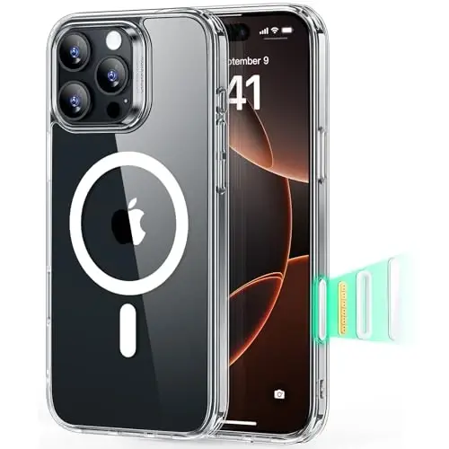 ESR for iPhone 16 Pro Max Case, Camera Control, Compatible with MagSafe, Shockproof Military-Grade Protection, Magnetic Phone Case for iPhone 16 Pro Max, Classic Hybrid Case (HaloLock), Clear 