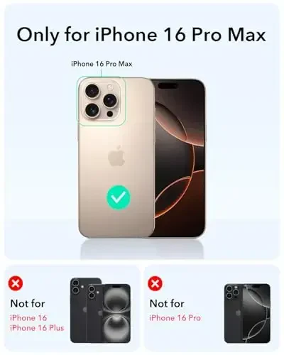 ESR for iPhone 16 Pro Max Case,Camera Control Button Compatible with MagSafe, Military-Grade Protective Case, Built-in Stash Stand Phone Case, Scratch-Resistant Back Cover, Classic Series, Clear Grey - ESR (1)