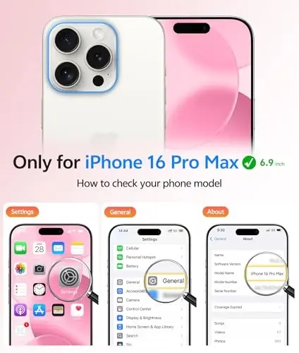 FNTCASE for iPhone 16 Pro Max Case: [Compatible with Magsafe] Translucent Matte Cases with [Full Camera Protection] [Screen Protector] Military Grade Shockproof Protective Phone Cover - Light Pink - 2