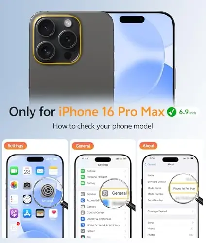 FNTCASE for iPhone 16 Pro Max Case, Fit for Magsafe, Glass Screen Protector | Full Camera Protection, Translucent Matte, 14FT Military Grade Drop Proof, Shockproof Protective Phone Cover, Blue - 2