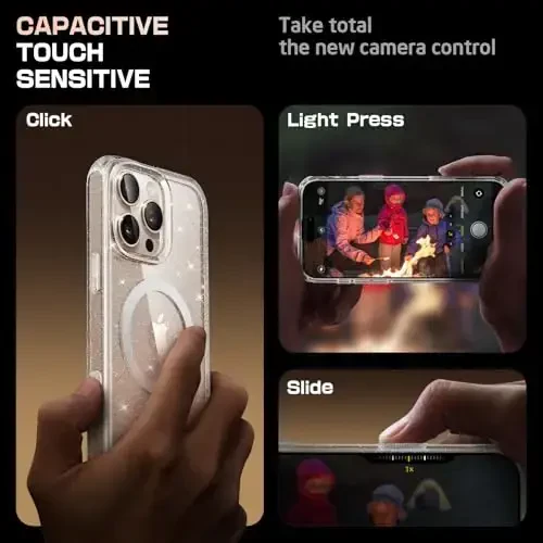 SUPCASE for iPhone 16 Pro Max Case with Camera Control Capture Button (Unicorn Beetle Mag), [Compatible with MagSafe] [Military-Grade Protection] Slim Clear Magnetic Phone Case (Glitter) - SUPCASE (1)