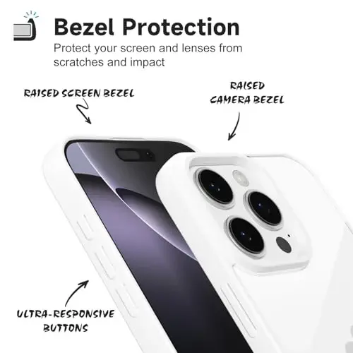 iPhone 16 Pro Max için LoeoeL Kılıfı Şeffaf, Transparan Hibrit 16 Pro Max Telefon Kılıfı [Sert Plastik & Yumuşak Silikon Tampon] Akrilik Sararmayan İnce Koruyucu Kapak, Beyaz - 4