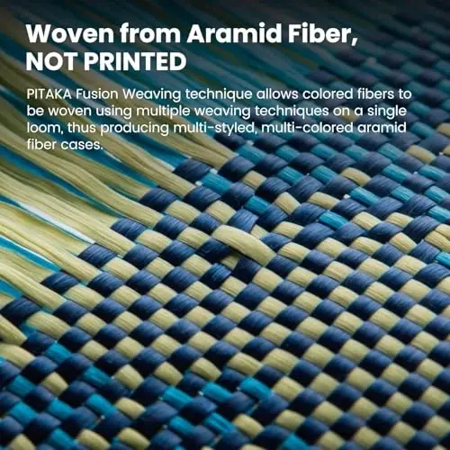 pitaka for iPhone 16 Pro Max Case Compatible with MagSafe, Thin & Light Case iPhone 16 Pro Max with a Caseless Feel, 1500D Aramid Fiber Woven [Tactile Woven-Milky Way Galaxy] - 3