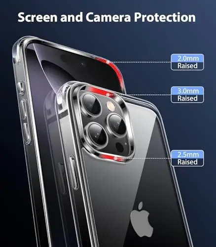 Mkeke for iPhone 16 Pro Max Case Clear [Not-Yellowing] [Military-Grade Drop Protection] Shockproof Protective Clear iPhone 16 Pro Max Case Phone Bumper case for Apple 6.9 inch 2024 - 5