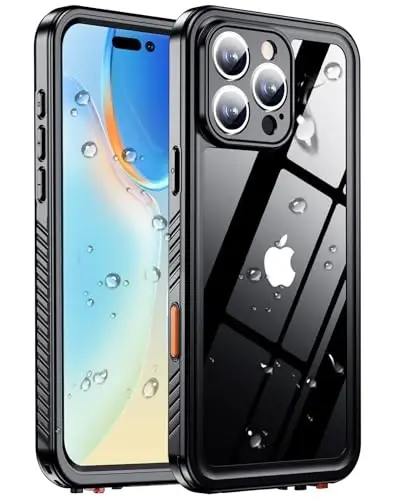 MOZOTER for iPhone 16 Pro Max Case Waterproof,[IPX8 Underwater Case][Full Body Shockproof & Military Dropproof] Clear Sound Quality Built-in Screen Protector for iPhone 16 Pro Max 6.9 inch-Black - 1