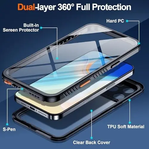 MOZOTER for iPhone 16 Pro Max Case Waterproof,[IPX8 Underwater Case][Full Body Shockproof & Military Dropproof] Clear Sound Quality Built-in Screen Protector for iPhone 16 Pro Max 6.9 inch-Black - 4