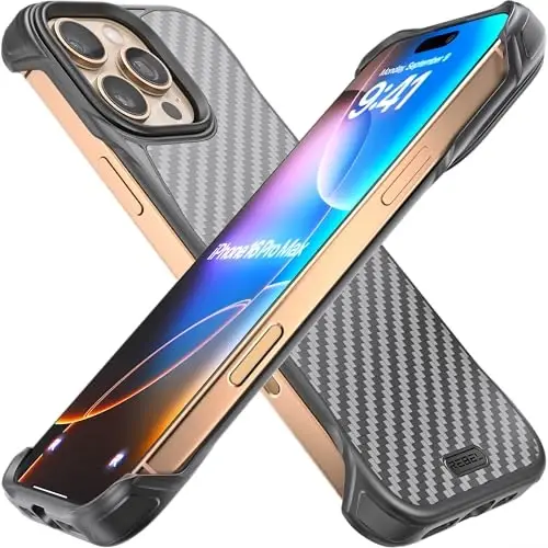 REBEL Case for iPhone 16 Pro Max [Flex Series] Exposed Sides for Comfort, Aramid Fiber, Strong MagSafe Compatible, Shockproof, Metal Lens, Protective Frameless Design, 6.9 Inch Phone 2024 (Flex) 