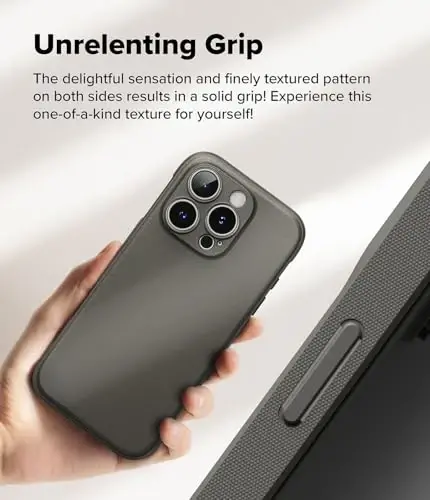 Ringke Onyx for iPhone 16 Pro Max Case, [Feels Good in The Hand] Oil & Dirt Resistant, Individual Lens Covers for Cameras, Non-Slip Enhanced Grip Lightweight Cover - Gray - 5