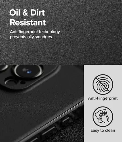 Ringke Onyx for iPhone 16 Pro Max Case, [Compatible with MagSafe] Oil & Dirt Resistant, Individual Lens Covers for Cameras, Non-Slip Enhanced Grip Lightweight Cover - Magnetic Black - 4