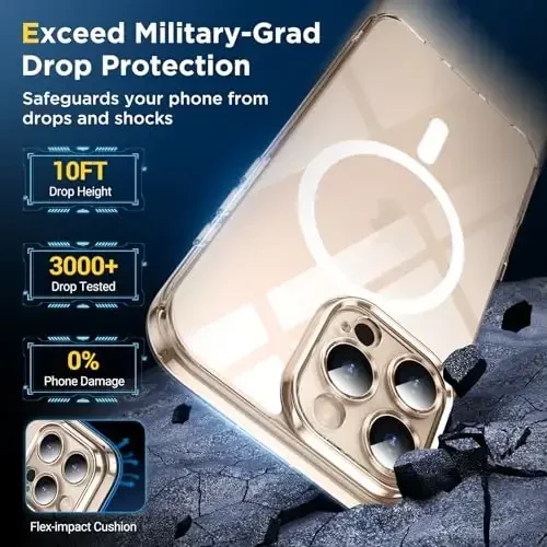 SPIDERCASE Designed for iPhone 16 Pro Max Case, Built-in Camera Protection with 2Pcs Screen Protectors [Not Yellowing] Slim Protective Phone Case for iPhone 16 Pro Max 6.9'',Clear - 3