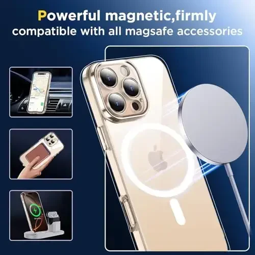 SPIDERCASE Designed for iPhone 16 Pro Max Case, Built-in Camera Protection with 2Pcs Screen Protectors [Not Yellowing] Slim Protective Phone Case for iPhone 16 Pro Max 6.9'',Clear - 7