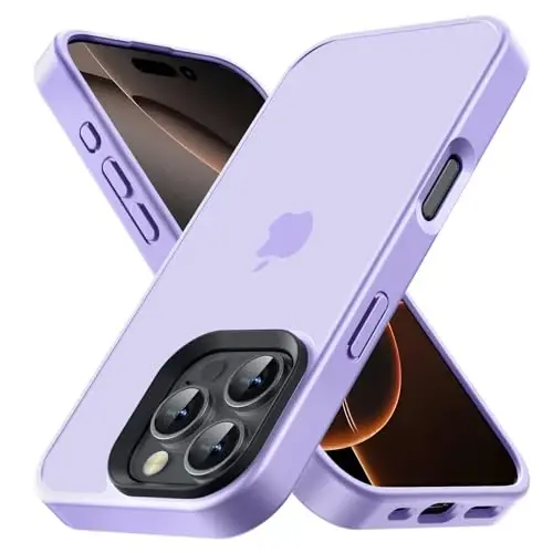 Yriklso for iPhone 16 Pro Max Phone Case, Shockproof for iPhone 16 Pro Max Case, Military Grade Drop Protection, Protective Hard Back Slim Translucent Cover, Light Purple - YRIKLSO