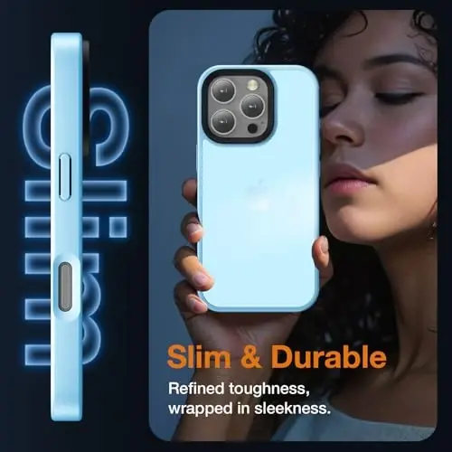 Yriklso for iPhone 16 Pro Max Phone Case, Shockproof for iPhone 16 Pro Max Case, Military Grade Drop Protection, Protective Hard Back Slim Translucent Cover,Sierra Blue - 5