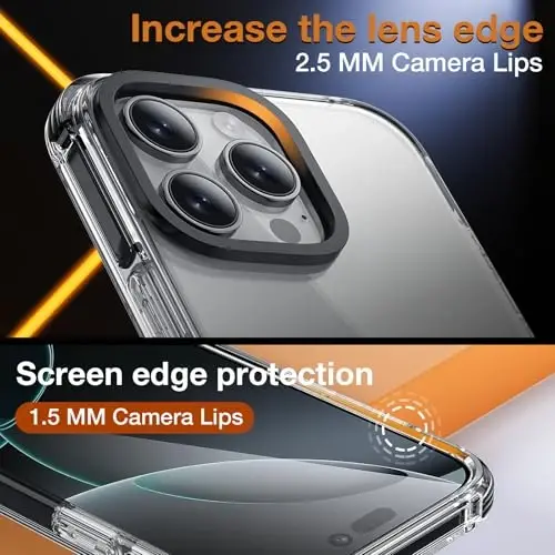 Yriklso for iPhone 16 Pro Max Phone Case, Shockproof for iPhone 16 Pro Max Case, Military Grade Drop Protection, Protective Hard Back Translucent Cover,Clear Bumper Case - 5