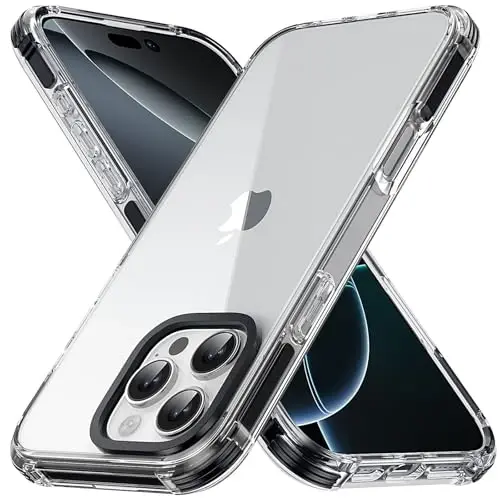 Yriklso for iPhone 16 Pro Max Phone Case, Shockproof for iPhone 16 Pro Max Case, Military Grade Drop Protection, Protective Hard Back Translucent Cover,Clear Bumper Case - YRIKLSO