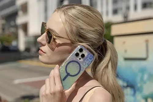 ZAGG Milan Snap Case for iPhone 16 Pro Max - Color Changing Finish, MagSafe & Wireless Charging Compatible, 13ft Drop Protection, Graphene Reinforced, Eco-Friendly, Glossy Iridescent Leopard - 6