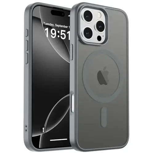 zapica Magnetic for iPhone 16 Pro Max Case, [Compatible with MagSafe] [Military Grade Drop Protection] Translucent Matte Shockproof Anti-Scratch Phone Case, Dark Gray - 2