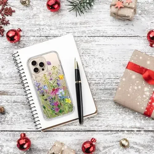 bicol for iPhone 16 Pro Max Case with Screen Protector, Enhanced Camera Protection, Crystal Clear with Fashionable Designs for Girls Women, Slim Fit Protective Phone Cover, Blooming Flowers - 6