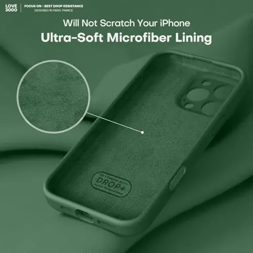 LOVE 3000 Designed for iPhone 16 Pro Max Case, Premium Silicone with [Soft Anti-Scratch Microfiber Lining] Shockproof Protective Phone Case for Men Women Girls 6.9