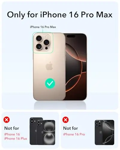 ESR for iPhone 16 Pro Max Case,Camera Control Button Compatible with MagSafe, Military-Grade Protective Case, Built-in Stash Stand Phone Case Classic Series, Frosted Black - 2