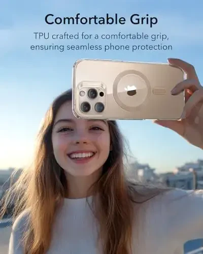 ESR for iPhone 16 Pro Max Case, Compatible with MagSafe, Camera Protection, Shockproof Thin Cover, Resists Yellowing, Magnetic Phone Case for iPhone 16 Pro Max, Zero Series, Desert Titanium Ring - 4