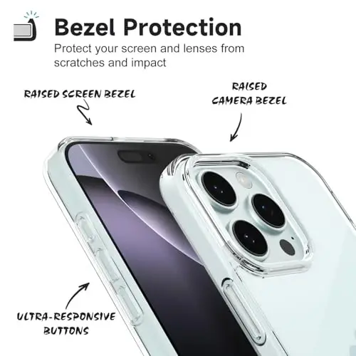 iPhone 16 Pro Max Kılıfı için LoeoeL Şeffaf, Transparan Hibrit 16 Pro Max Telefon Kılıfı [Sert Plastik & Yumuşak Silikon Tampon] Akrilik Sararmayan İnce Koruyucu Kapak Kadınlar için, Kristal Şeffaf - 4