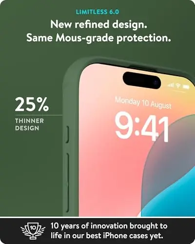 Mous for iPhone 16 Pro Max Case MagSafe Compatible with Camera Control Button- Limitless 6.0 - Green - Protective Shockproof Phone Cover - 2