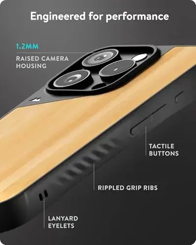 Mous for iPhone 16 Pro Max Case MagSafe Compatible - Limitless 6.0 - Bamboo - Protective Shockproof Phone Cover - 5